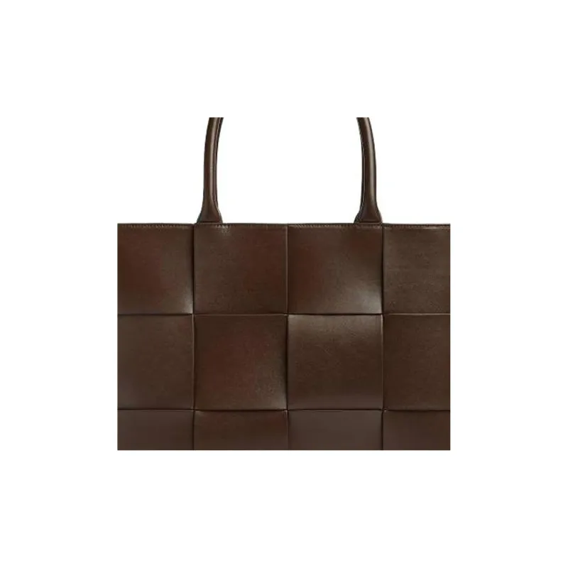 Bottega Veneta Intreccio Woven Calfskin Tote Bag Shopping Bag Handbag Men's Brown-3