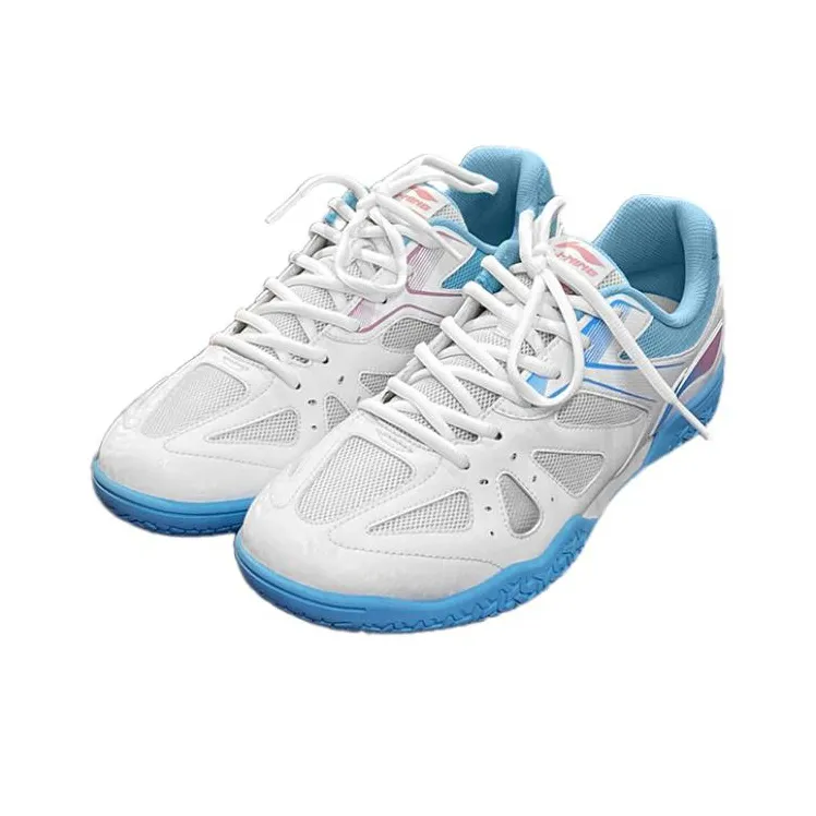 LiNing Hawkeye Cushioning, Slip Resistant, And Abrasion Resistant Low Top Table Tennis Shoes Unisex White Blue-2