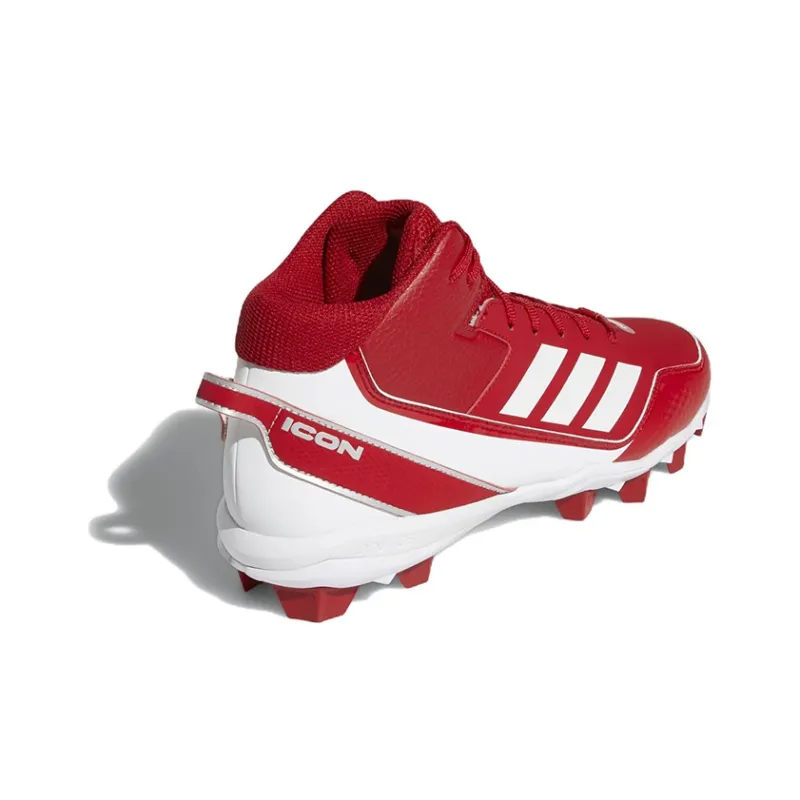 Adidas Icon 7 Mid Md Cleats Wear-Resistant Mid-Top Training Shoes Men's Red-3
