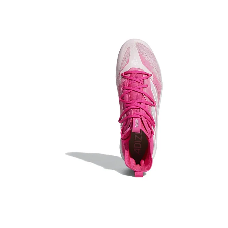Adidas Adizero NWV TPU Wear Resistant Slip Resistant Mid Top Baseball Shoes Pink-4