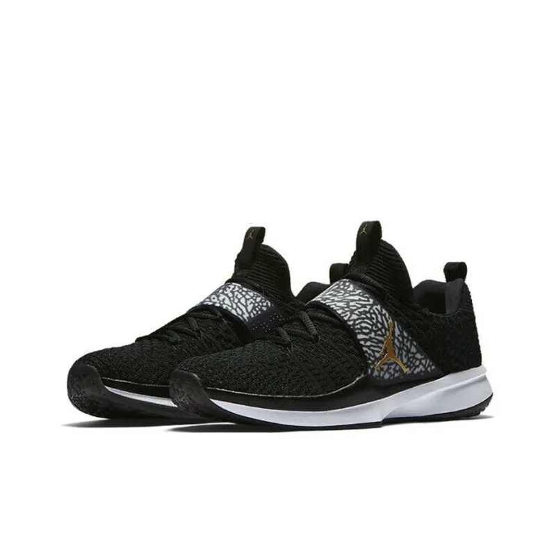 Jordan Trainer 2 Flyknit Black Metallic Gold-2