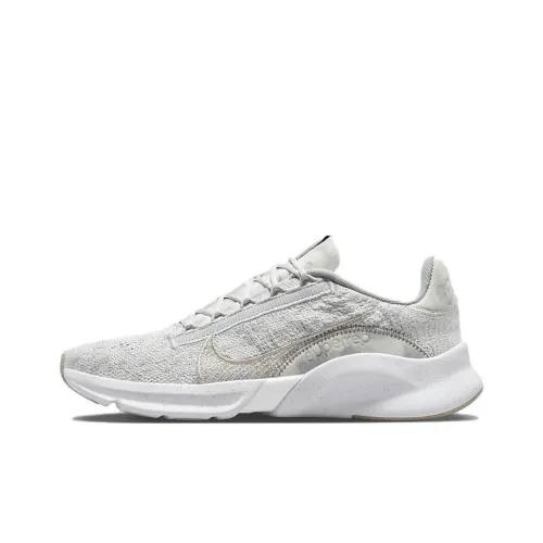 Nike SuperRep Go 3 Next Nature Flyknit Premium Cushioned Slip-Resistant Low-Top Training Shoes Women's White Gray