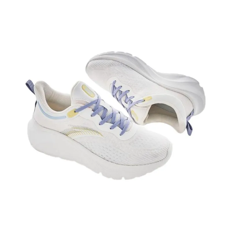 Anta Variety Training Collection Cushioning Abrasion Resistant Breathable Low Top Training Shoes Women's White Purple-3