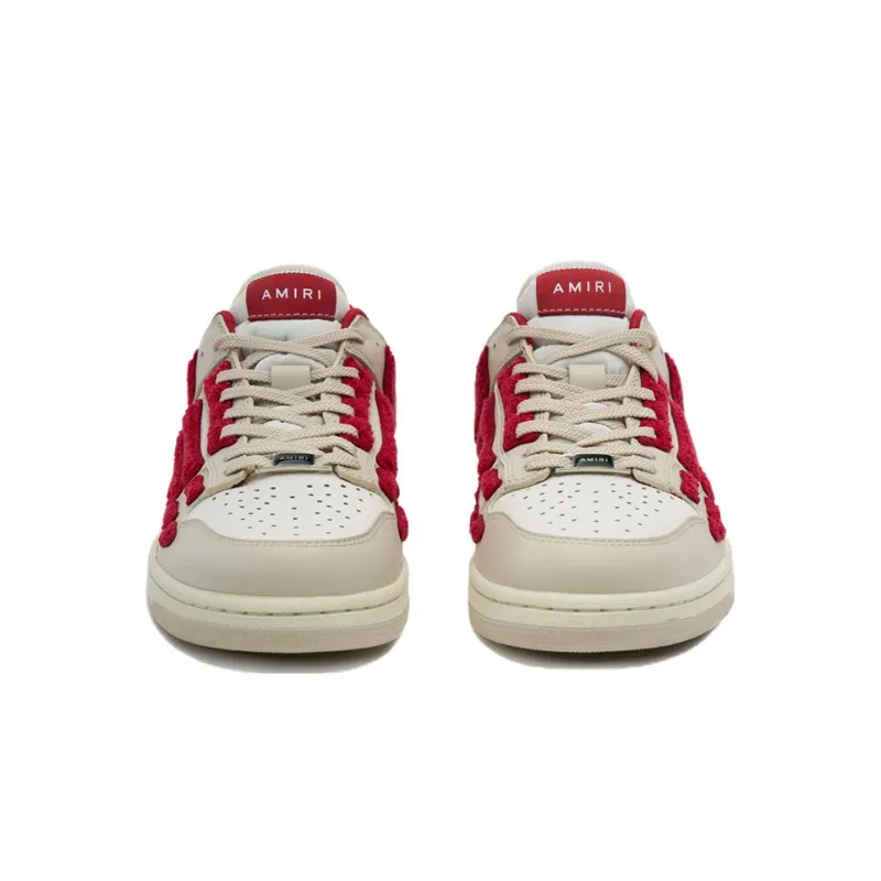 AMIRI Skel Top Low White Red Chenille-3