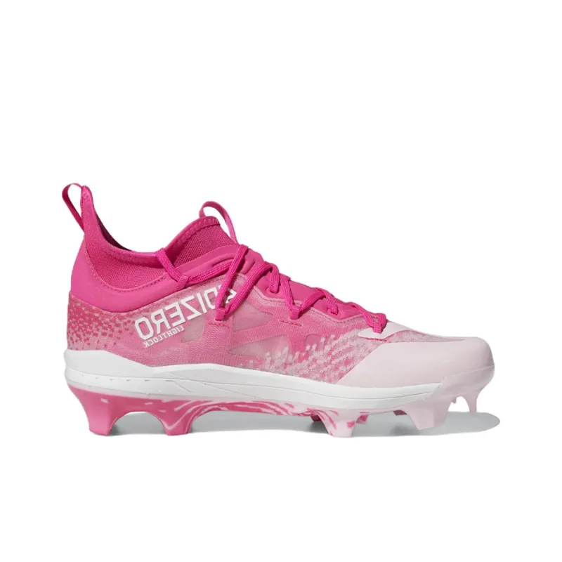 Adidas Adizero NWV TPU Wear Resistant Slip Resistant Mid Top Baseball Shoes Pink-1