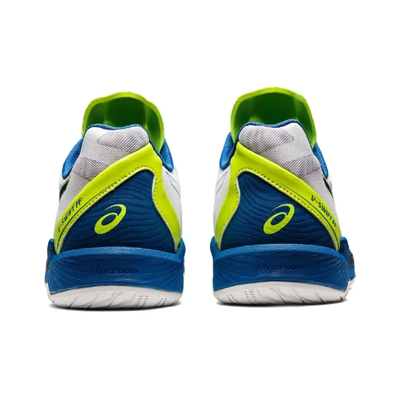 Asics V Swift Ff 3 Low Tops Wear resistant Volleyball Shoes White Blue-4