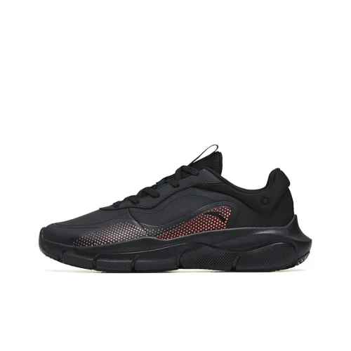 Anta Cushioning Anti Slip And Wear Resistant Low Top Training Shoes Men's Black Red
