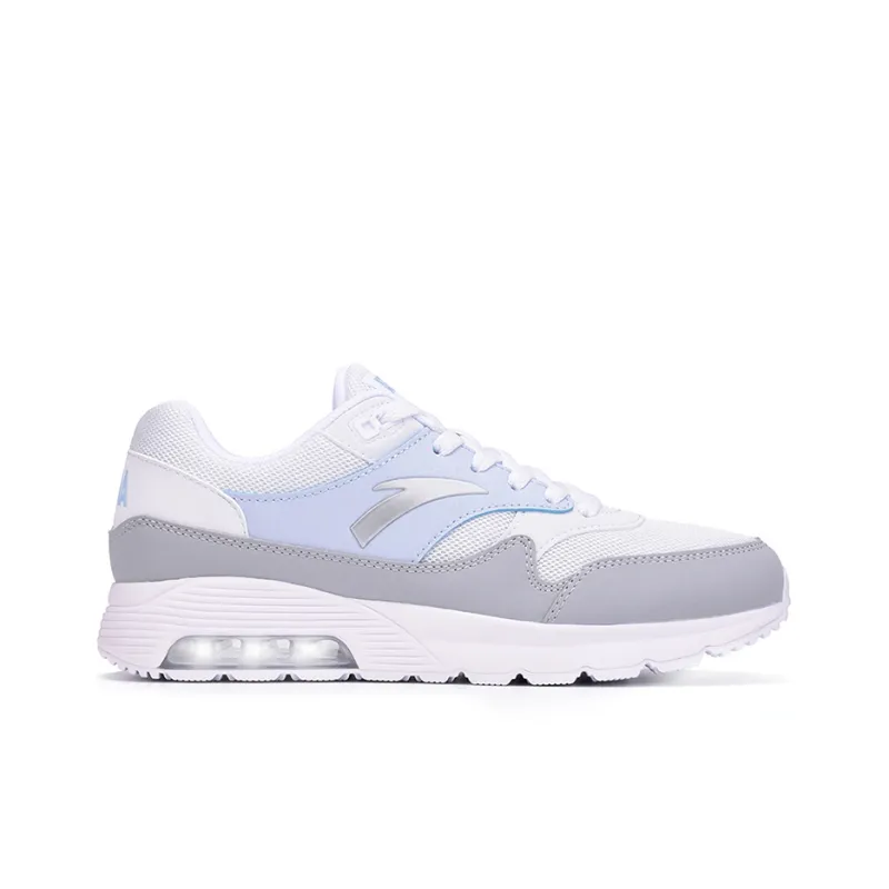 Anta Variety Training Collection Cushioning Breathable Wear Resistant Low Top Training Shoes Women's White Gray Blue-1