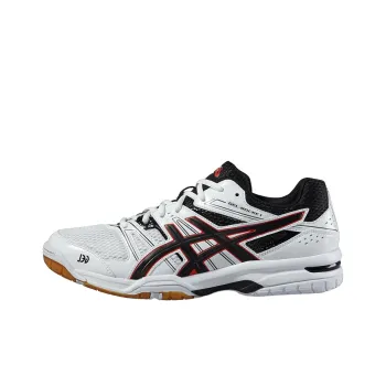Asics Gel-Rocket 7 Wear-Resistant Low-Top Training Shoes Men's White Black