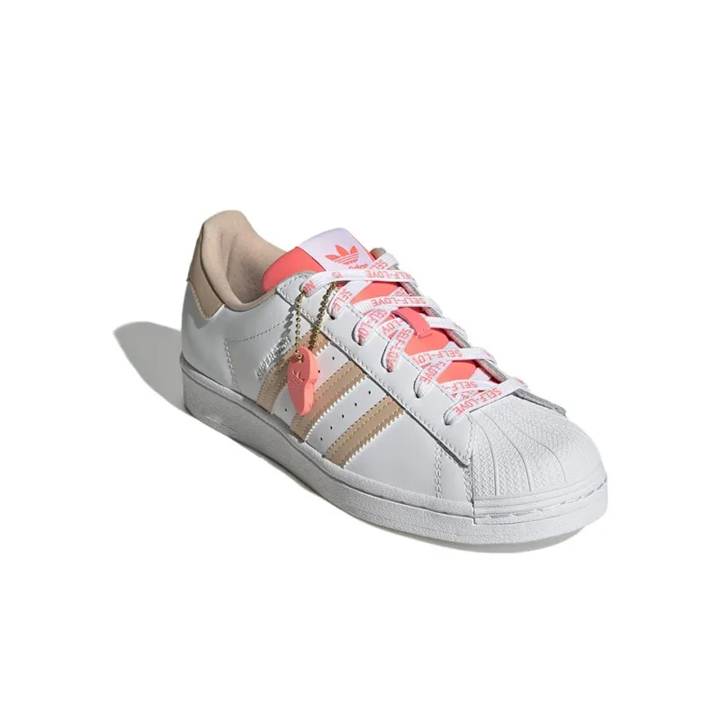 Adidas Superstar Cloud White Halo Blush Acid Red Women's-2