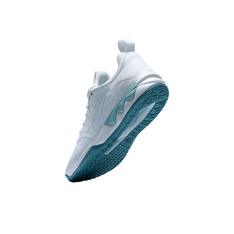 Mizuno Wave Luminous 2 Cushioning Anti Slip Wear Resistant Breathability Low Top Volleyball Shoes Unisex White Blue-4