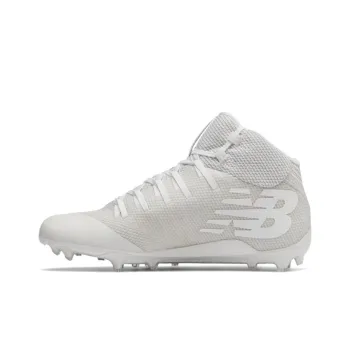 New Balance Burn X Mid-Cut Lacrosse Cleat Anti-Slip Wear-Resistant High-Top Training Shoes Men's White