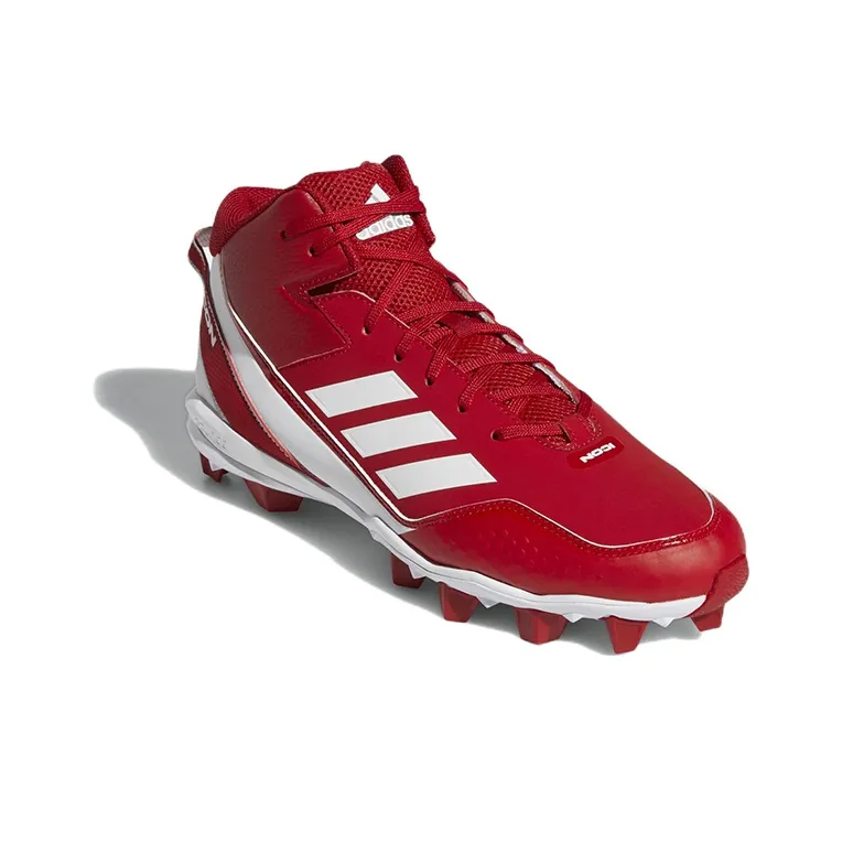 Adidas Icon 7 Mid Md Cleats Wear-Resistant Mid-Top Training Shoes Men's Red-2