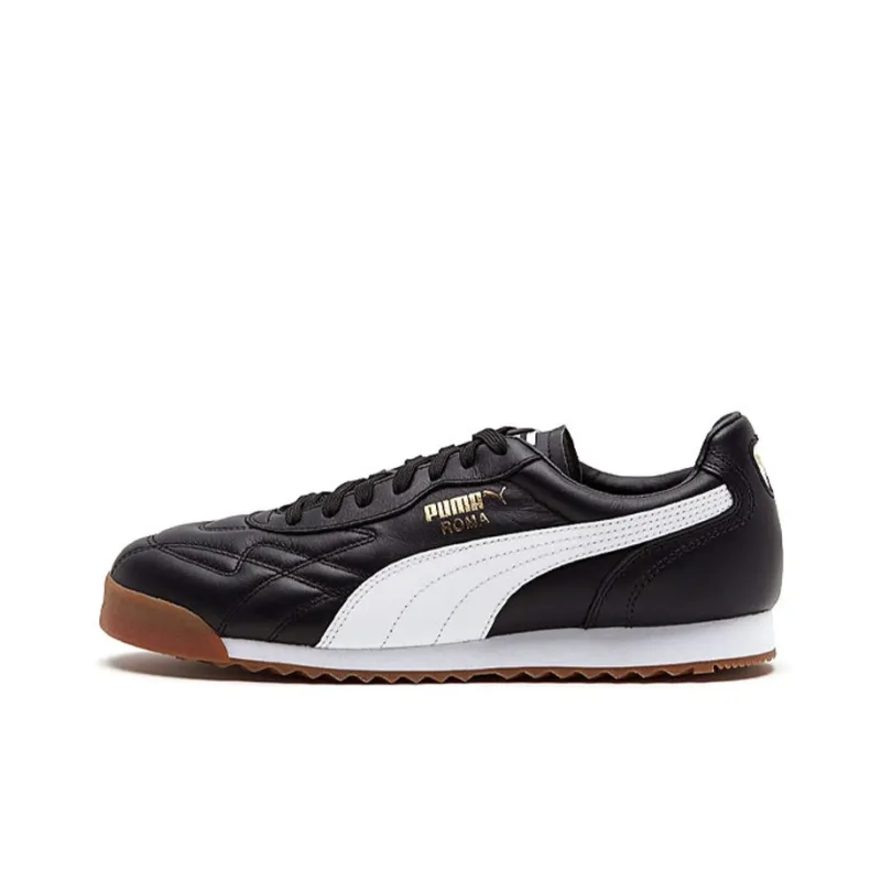 PUMA Roma Anniversario Anniversario Anti-Slip And Wear-Resistant Lightweight Low-Top Training Shoes Men's Black White-0
