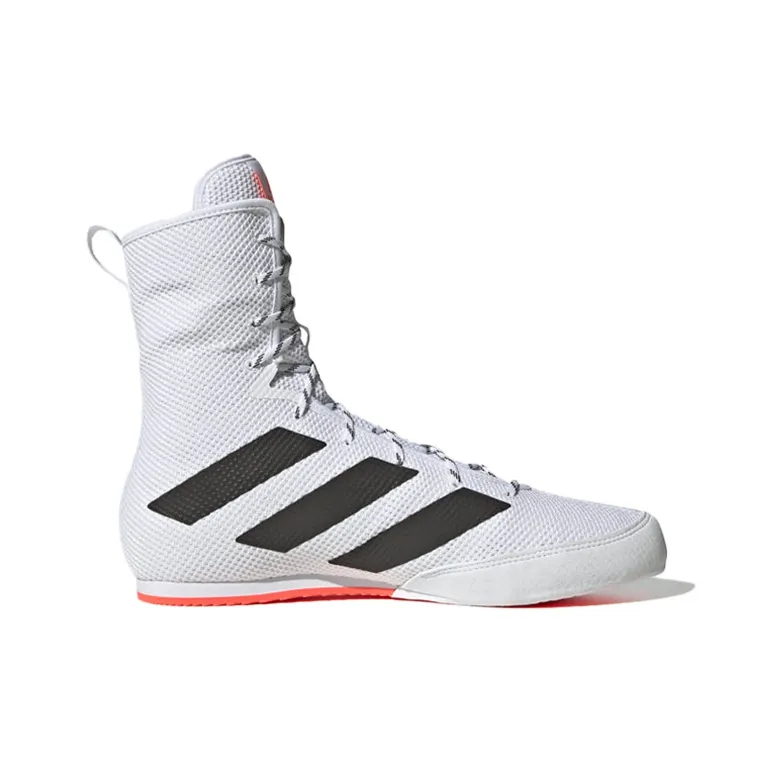 Adidas Box Hog Anti-Slip Wear-Resistant High-Top Training Shoes Men's White Black-1