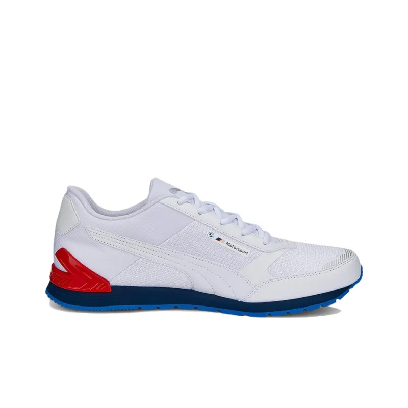 PUMA BMW M Motorsport Track Racer Low-Top Training Shoes Men's White Blue Red-1