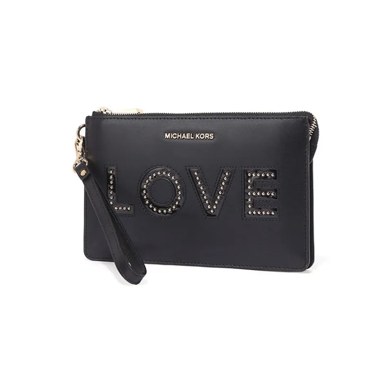 MICHAEL KORS Cow Leather Clutch Women's Black-1