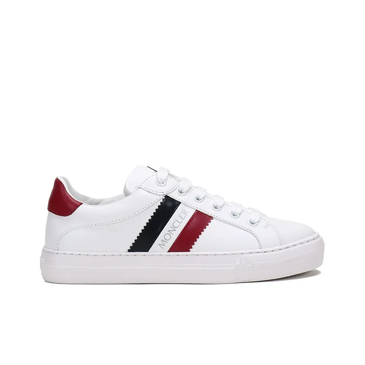 Moncler Low Top Stylish Skateboarding Shoes Women's White Red Tail-1