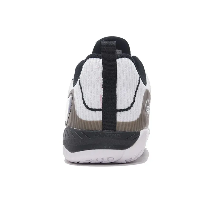 LiNing Overlay Cushioning Anti-Slip Wear-Resistant Breathability Low-Top Training Shoes Unisex Black White-4