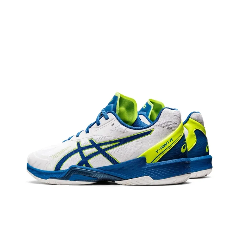 Asics V Swift Ff 3 Low Tops Wear resistant Volleyball Shoes White Blue-3