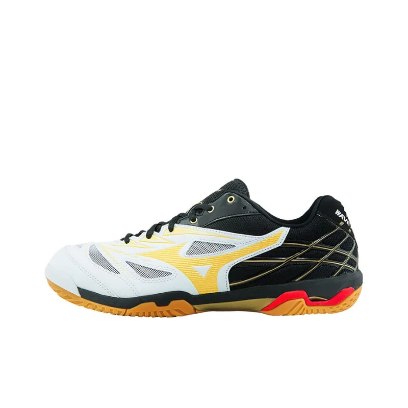 Mizuno Fang Slip Resistant, Abrasion Resistant, Breathable Low Top Training Shoes Unisex Black White Yellow-0