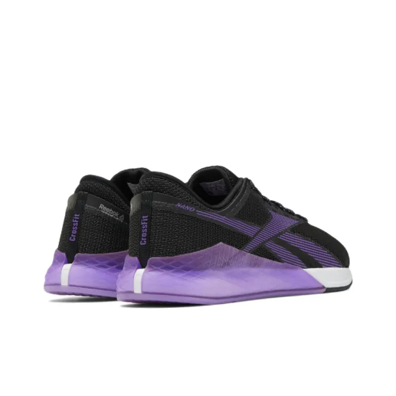 Reebok Nano 9.0 Cushioning Anti-Slip Wear-Resistant Breathability Low-Top Training Shoes Men's Black Purple-3