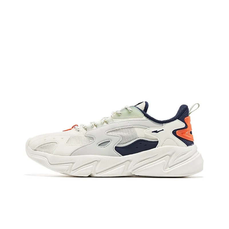 Erke Baichuan Cushioned Anti-Slip Wear-Resistant Breathable Lightweight Low-Top Training Shoes Men's White Green-0