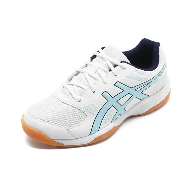 Asics Gel-Rocket 8 Wear-Resistant Low-Top Training Shoes Women's White Blue-1