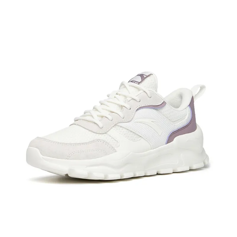 Anta Abrasion Resistant Low Top Training Shoes Women's White Purple-2