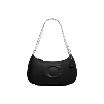 COACH Teri Leather Shoulder Bag, Handbag, Shoulder Bag Women's Black