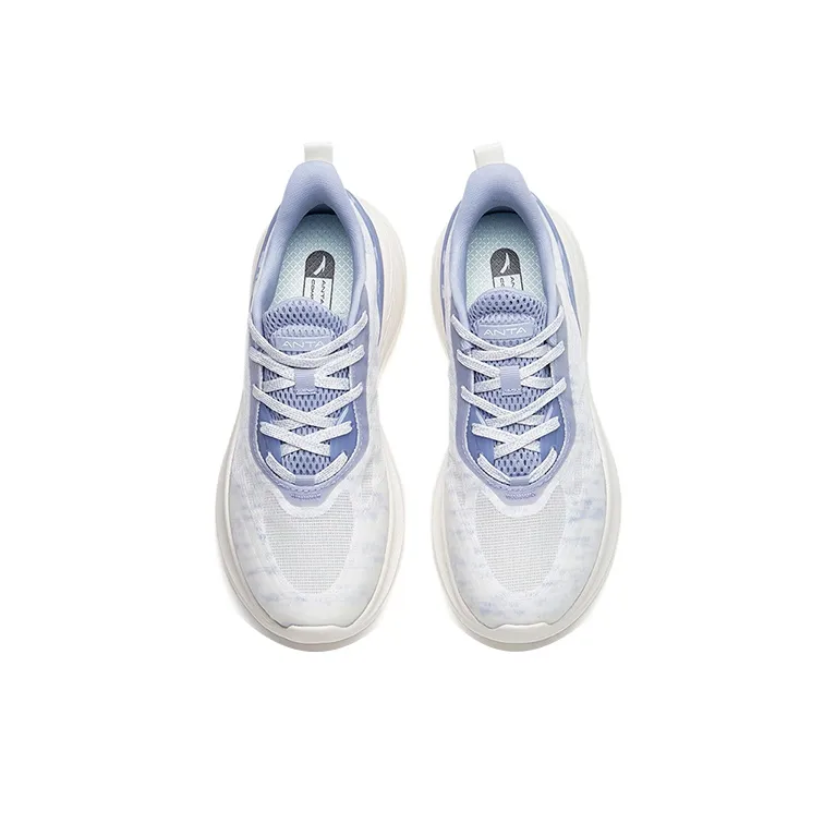 ANTA Training Shoes Women's Low Top Ivory White/Willow Purple-2