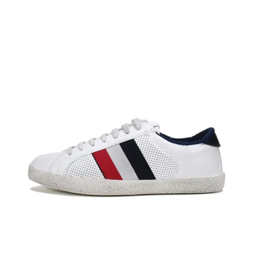 Moncler Low Top Stylish Skateboarding Shoes Men's White
