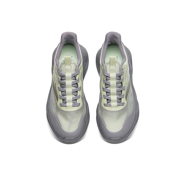 Anta Cushioning Anti Slip And Wear Resistant Low Top Training Shoes Men's Green Gray-2