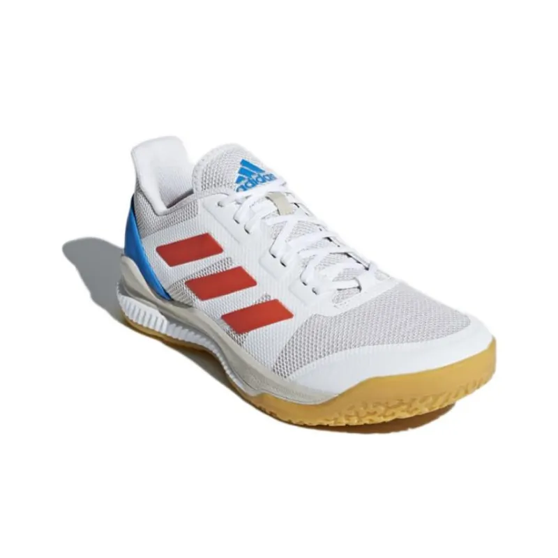 Adidas Stabil Bounce Wear-Resistant Low-Top Training Shoes Men's White Red Blue-2