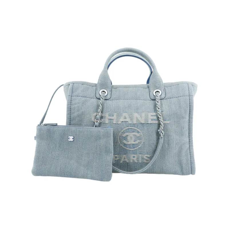 CHANEL Medium Denim 23S Shopping Bag Light Blue AS3351-1