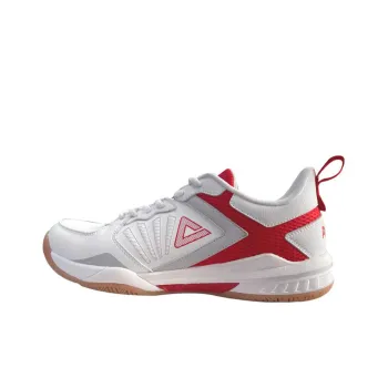 PEAK Anti Slip And Wear Resistant Breathable Low Top Training Shoes Unisex White Red