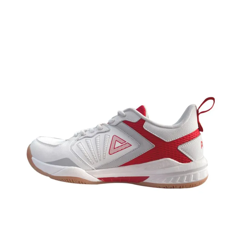 PEAK Anti Slip And Wear Resistant Breathable Low Top Training Shoes Unisex White Red-0