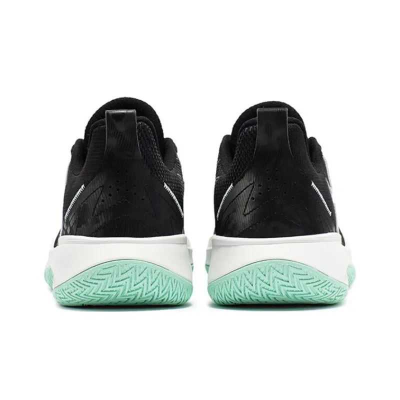 361° Big3 Team Cushioned Slip Resistant Breathable Low Top Basketball Shoes Men's Black White Cyan-3