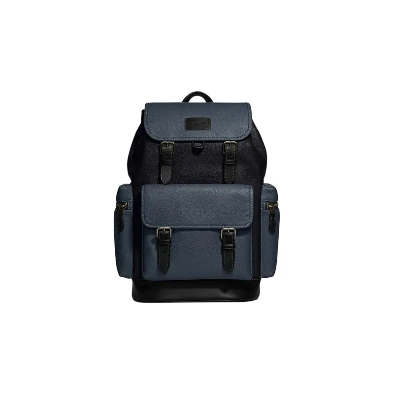 COACH Sprint Cow Leather Backpack Large Size Men's Navy Polyester Blue-0