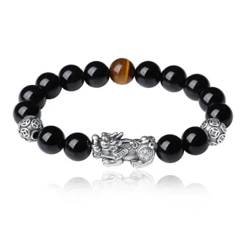 Teddy Bear Collection Obsidian Bracelets Unisex