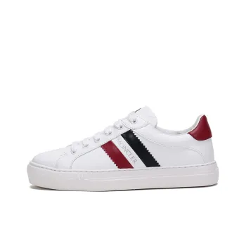 Moncler Low Top Stylish Skateboarding Shoes Women's White Red Tail