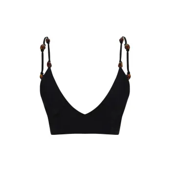 GANNI Satin V Neck Bralette Top