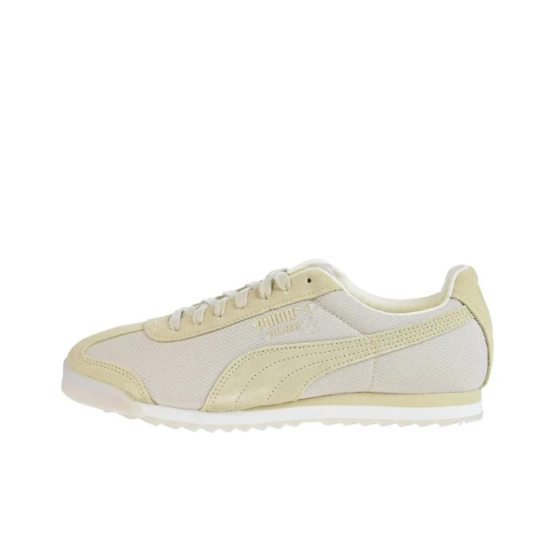 PUMA Roma Mated Clay Cushioning, Wear Resistant Low Top Training Shoes Men's Beige Yellow-0