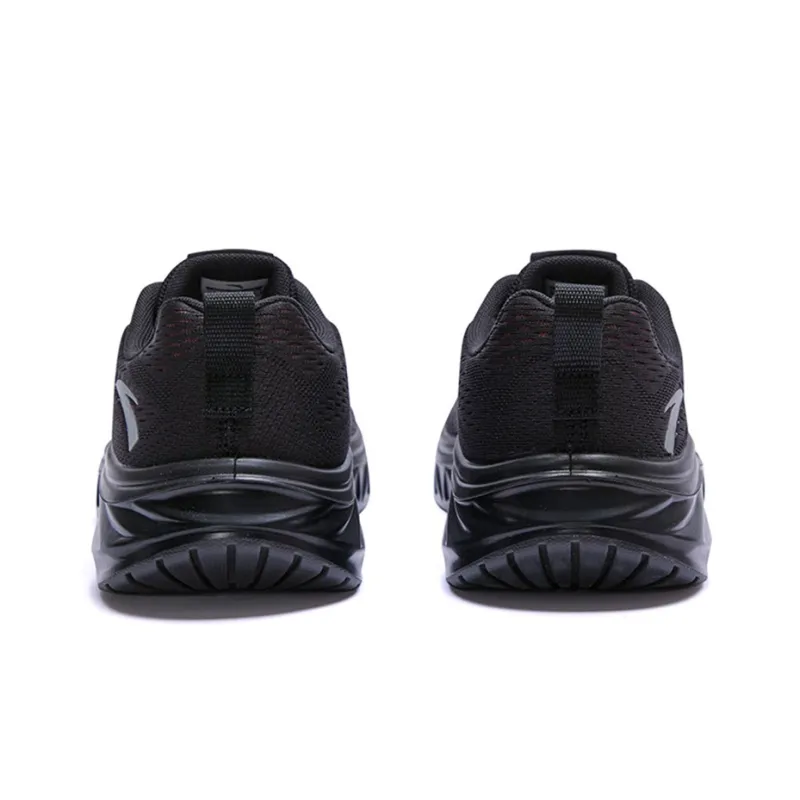 Anta Cushioned Anti Slip Wear Resistant Breathable Lightweight Low Top Training Shoes Men's Black Red-4