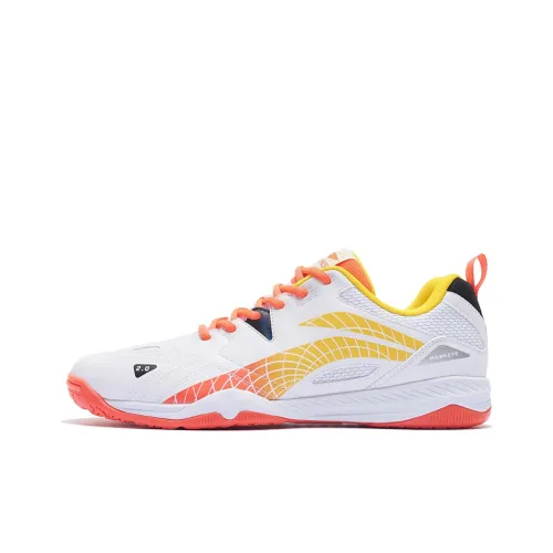 LINING Training Shoes Unisex Low-Top Standard White/Neon Fruit Red/Yellow