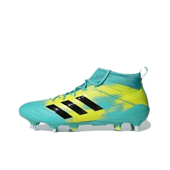 Adidas Predator Flare Soft Ground Boots Wear Resistant Mid Top Training Shoes Men's Blue Yellow