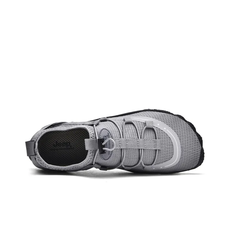 Jeep Anti Slip And Wear Resistant Lightweight Low Top Outdoor Shoes Men's Gray-4