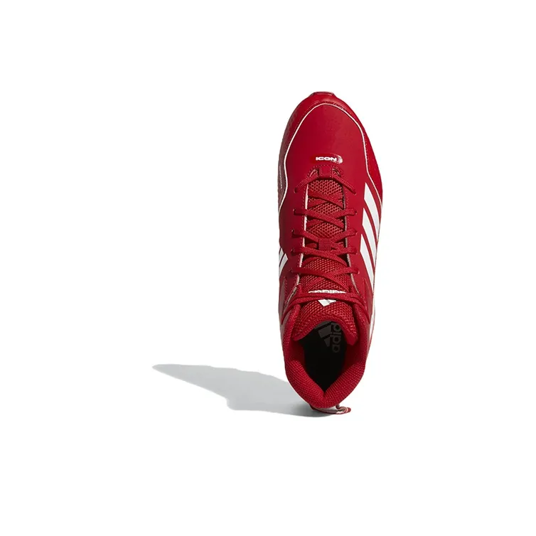 Adidas Icon 7 Mid Md Cleats Wear-Resistant Mid-Top Training Shoes Men's Red-4