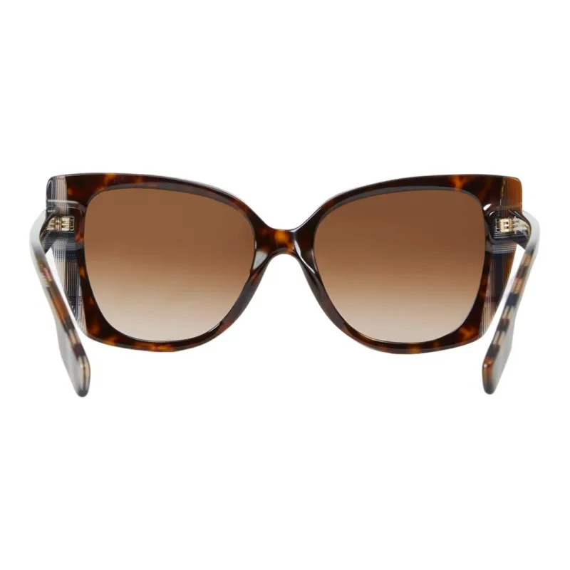 Burberry Plate Frame Cat Eye Sunglasses Women's Brown-2