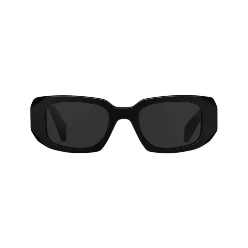 PRADA Plate Frame Irregular Shape Sunglasses Women's Black